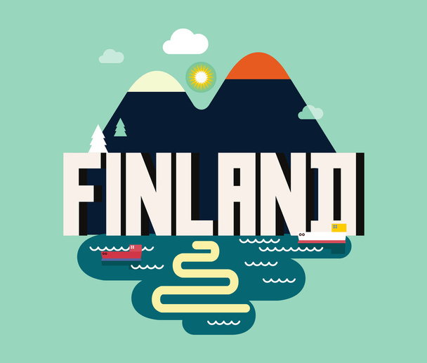 Finlandiya güzel ülke dünyada  - Vektör, Görsel