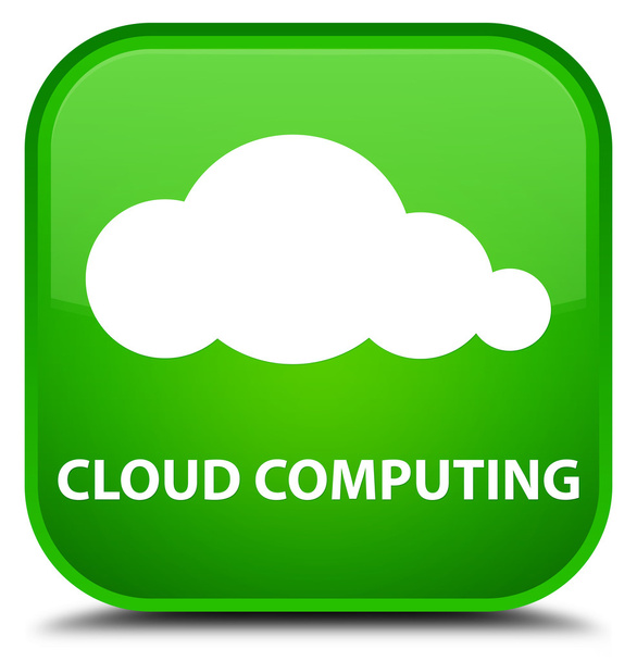 Σύννεφο υπολογιστών πράσινο τετράγωνο κουμπί - Φωτογραφία, εικόνα