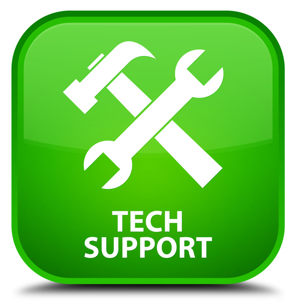 Tech support (tools icon) green square button - Photo, Image