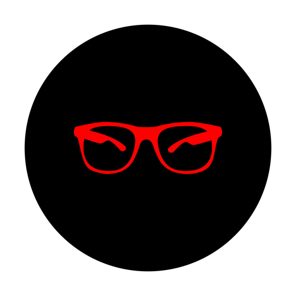 Sunglasses sign. Red vector icon - Vector, Image