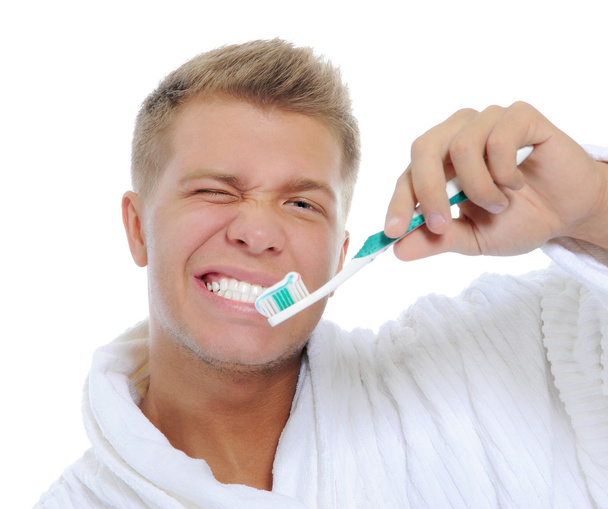 Man brushing his teeth - Foto, Imagem