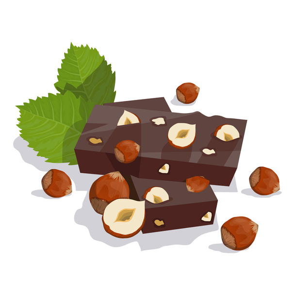 Chocolat noir aux noisettes
  - Vecteur, image