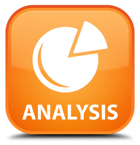 Analizy (wykres ikona) pomarańczowy przycisk kwadratowy - Zdjęcie, obraz