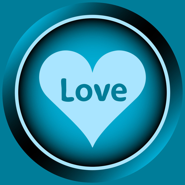 Icono corazón de amor azul
 - Vector, imagen