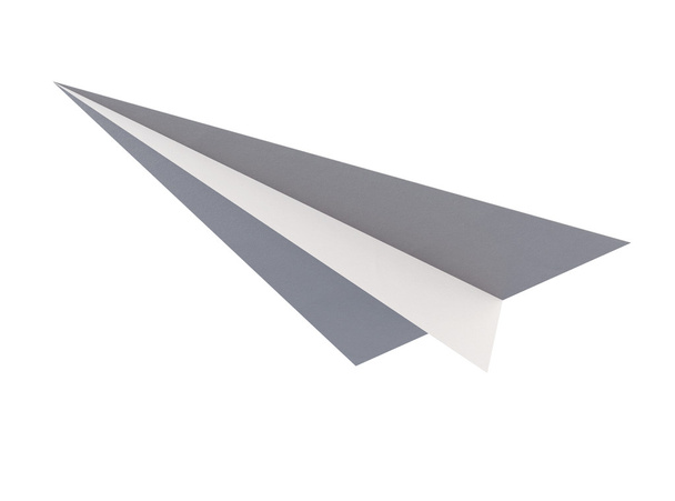 Papírové letadlo origami pohled zdola izolovaných na bílém pozadí. - Fotografie, Obrázek