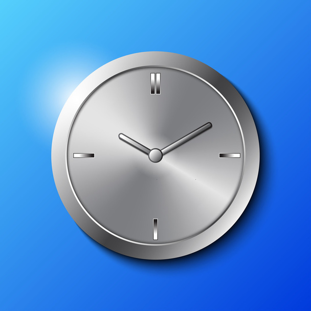 Stainless Steel Wall Clock - Vector, Image