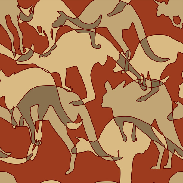 kangoeroe patroon - Vector, afbeelding