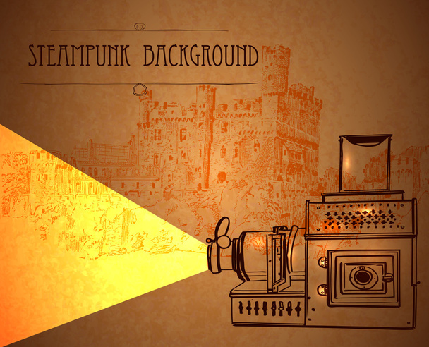 Steampunk stílusban. Sablon steampunk design kártya. Frame steampunk háttér. - Vektor, kép