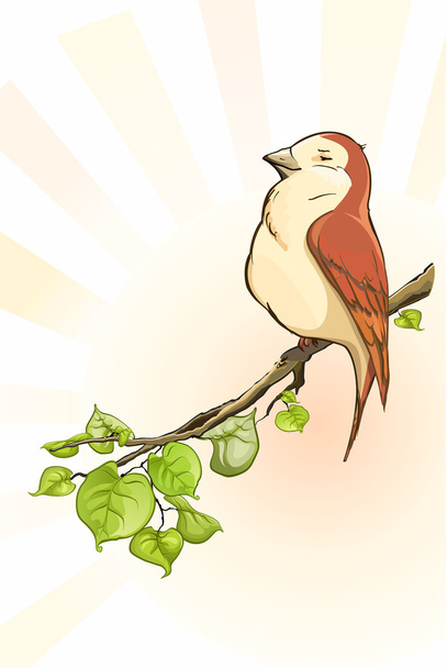 Bird on the branch - Vector, afbeelding