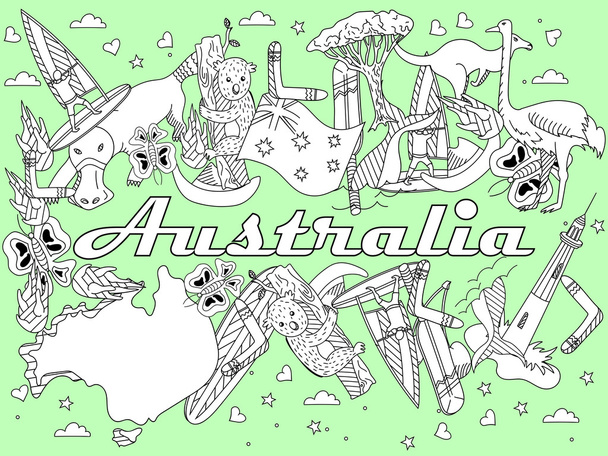 Austrálie zbarvení vektorové ilustrace - Vektor, obrázek