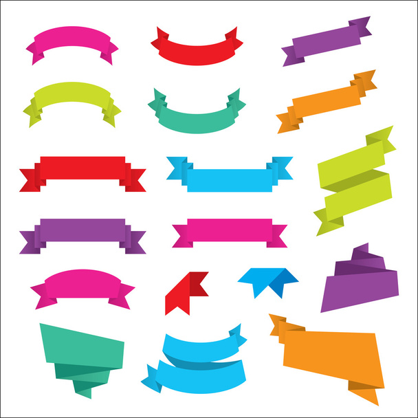 Ribbons collection vector template set - Vector, Image