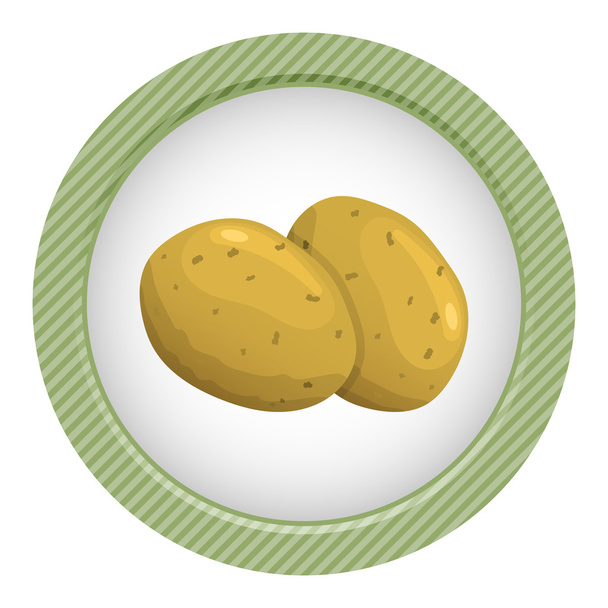 Aardappelen kleurrijke pictogram - Vector, afbeelding
