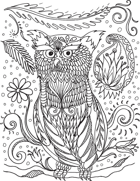 Coloring book for adult and older children. Coloring page with d - Vector, Image