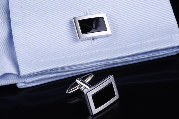 Silver and Onyx cufflinks - Photo, Image