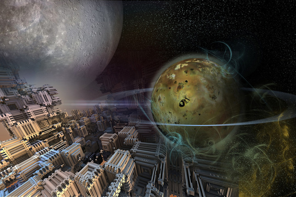 пейзаж інопланетного світу 3d візуалізація
  - Фото, зображення