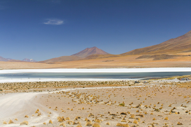 Uma vista da lagoa na Bolívia, Salar de Uyuni, Paisagem
 - Foto, Imagem