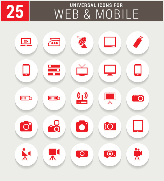 25 Універсальний веб і мобільний ікон. - Вектор, зображення