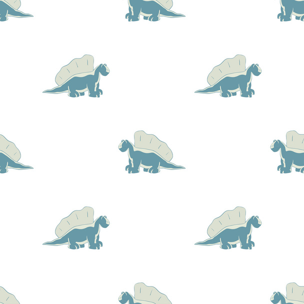 blue dinosaur on a white background - Vettoriali, immagini