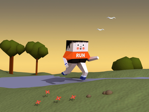 персонаж біжить в парку
 - Фото, зображення