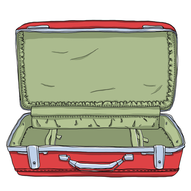 rosso Vintage bagagli & valigie Open è vuoto carino illustratio
 - Foto, immagini