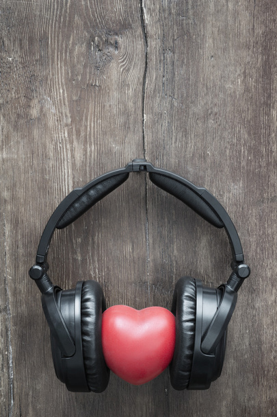 headphones with heart - Photo, Image