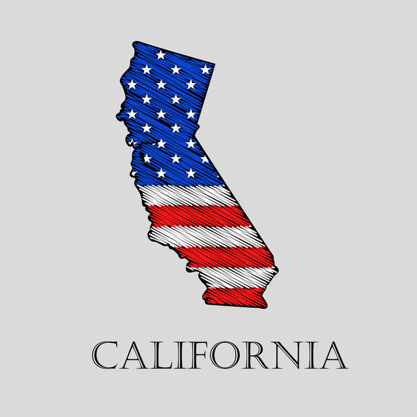 Estado da Califórnia - ilustração vetorial
. - Vetor, Imagem