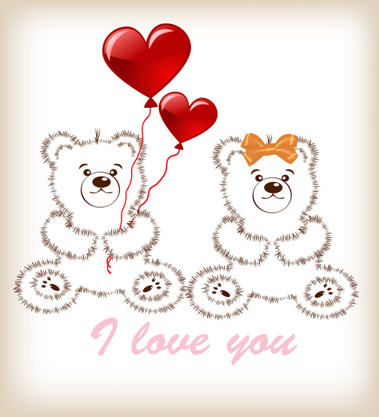 Vector Valentines day teddy bear - Wektor, obraz
