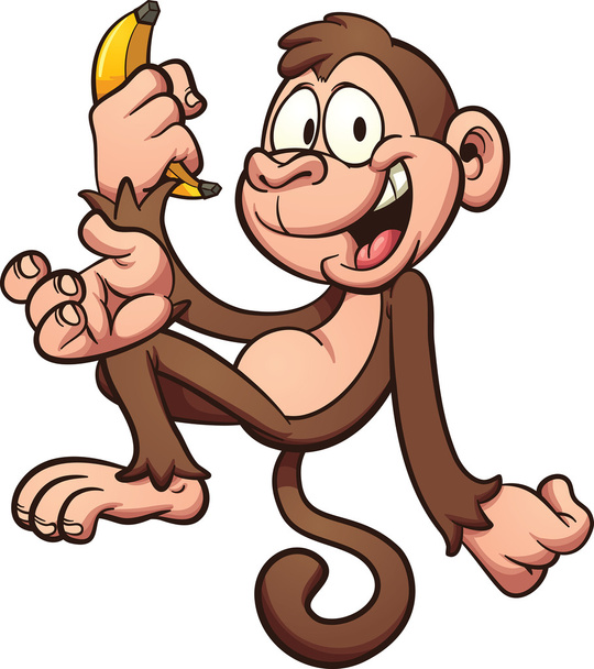 Feliz mono de dibujos animados
 - Vector, imagen