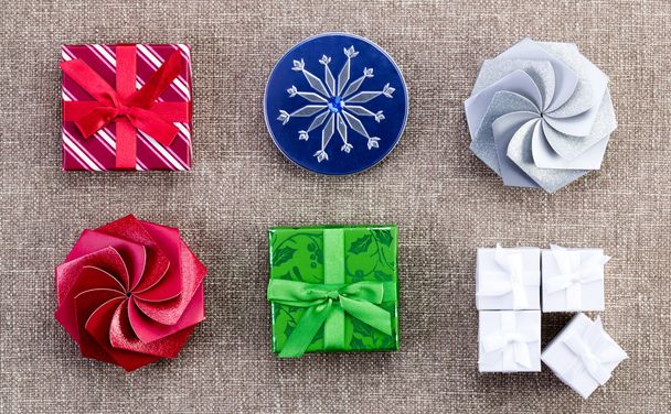 Výběr různých vánočních dárkových krabiček - Fotografie, Obrázek