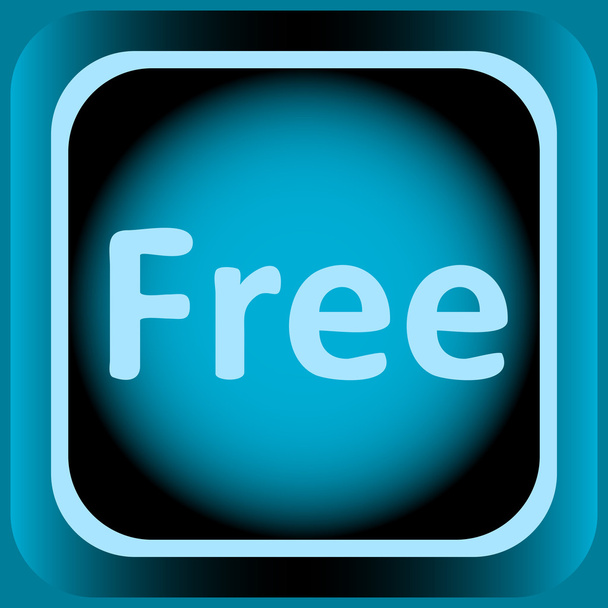 Pictogram blauw word gratis - Vector, afbeelding