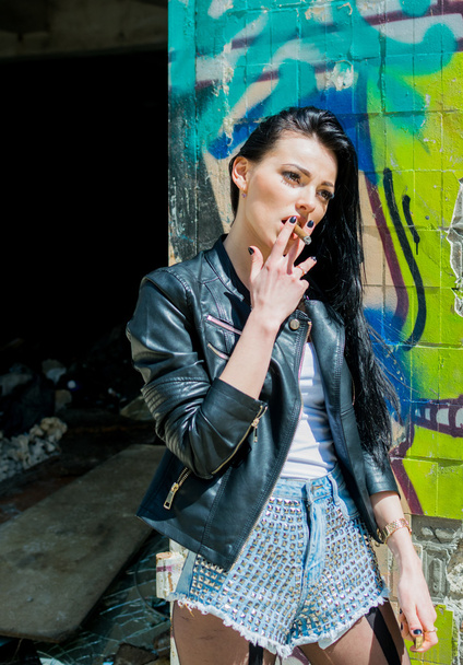 bad girl with cigar - Photo, Image