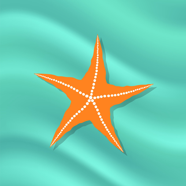 Estrella de mar del Caribe sobre fondo azul
 - Vector, imagen