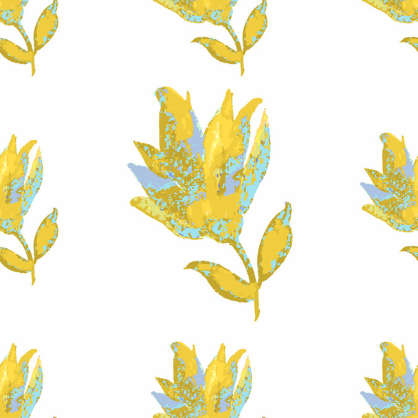 seamless flower pattern on a white beige fantasy. vector illustr - Vector, imagen