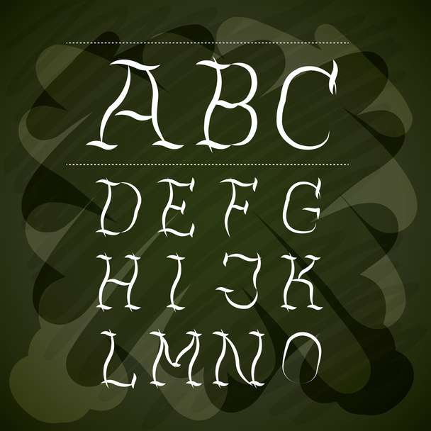 alfabet napisane kredą deska mianować - Wektor, obraz