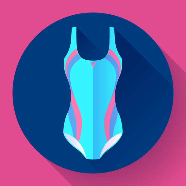 Donne alla moda one-piece sport swimsuit vector icon. Stile di design piatto
 - Vettoriali, immagini