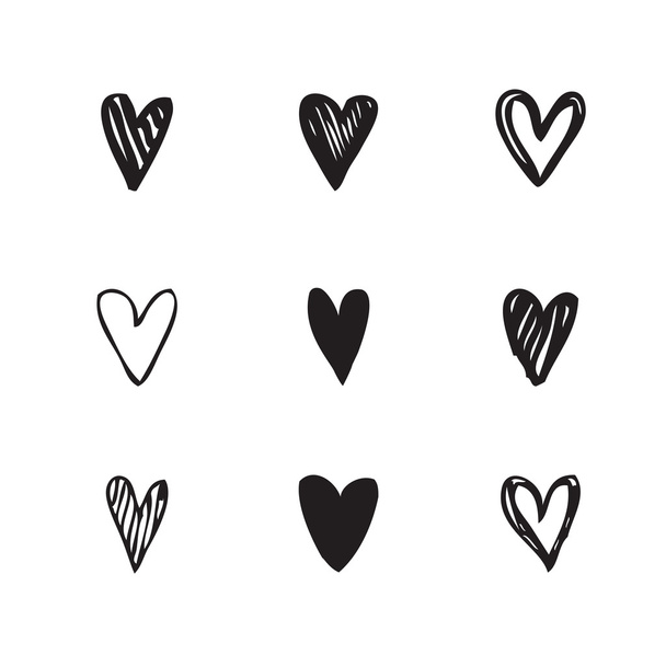 Hearts - Freehand drawings - Vektor, Bild