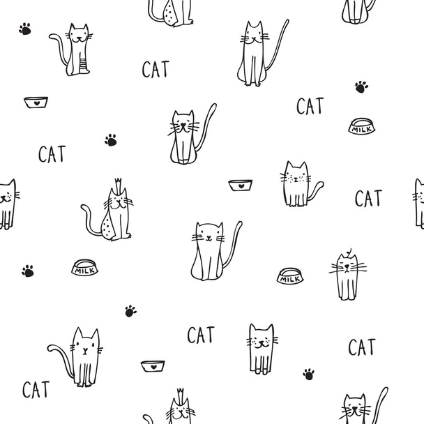 Cats - Seamless pattern - Vettoriali, immagini