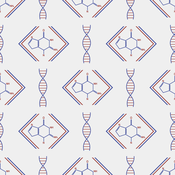 Seamless Pattern of the DNA and the Formula for Design Backgroun - Вектор, зображення