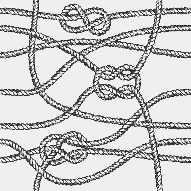 Marine rope knot seamless pattern. - Vector, Image
