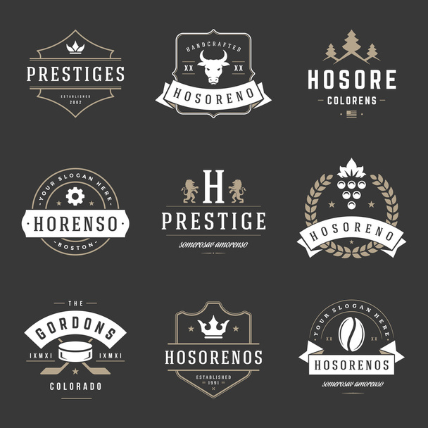 Vintage Logos Design Templates Set. - Vector, Image