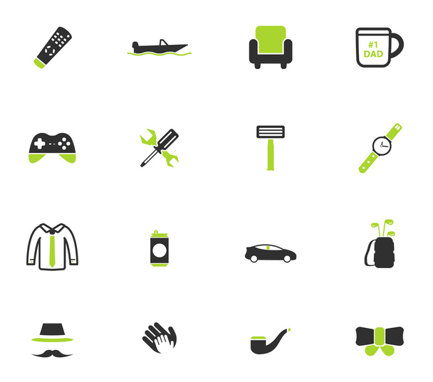 Fathers day simply icons - Vector, Image