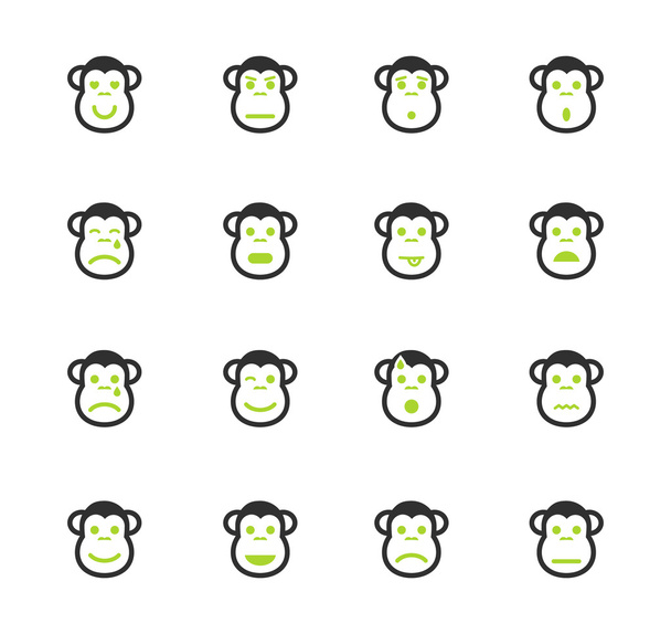 Scimmia emozioni semplicemente icone
 - Vettoriali, immagini