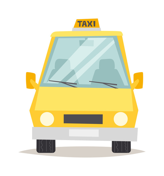 黄色のタクシーのベクトル図. - ベクター画像