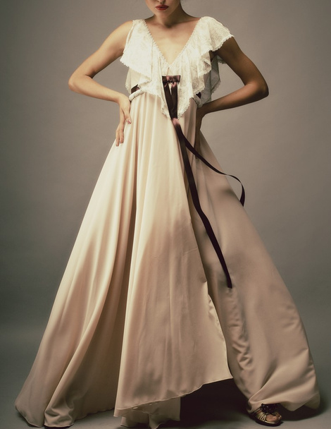 mujer elegante en vestido de moda vintage de lujo
 - Foto, Imagen