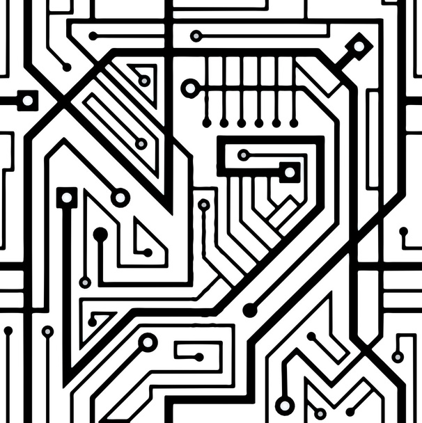 Placa de circuito de computador padrão sem costura
 - Foto, Imagem