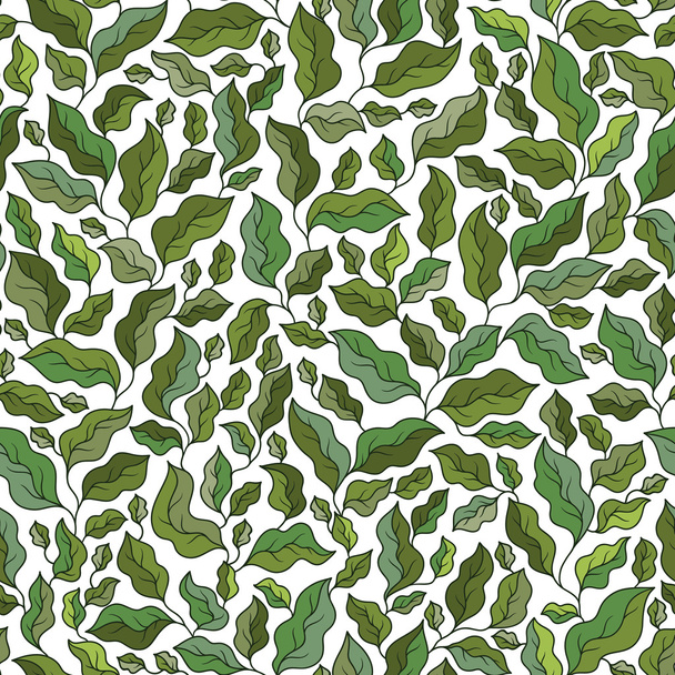 Beautiful spring leaves seamless pattern - Vetor, Imagem