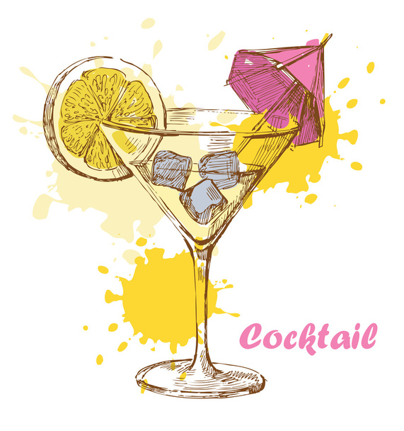 Hand draw cocktail - Vector, Image