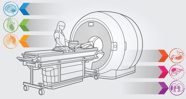 Lékařský skener ilustrace - Vektor, obrázek
