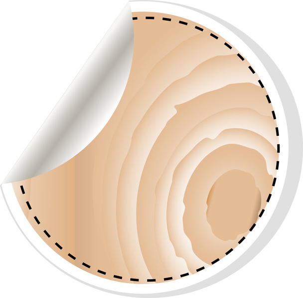 Etiqueta de adesivos vetoriais - madeira e branco
 - Vetor, Imagem