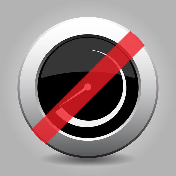 botão cromo cinza - nenhum símbolo de discagem
 - Vetor, Imagem